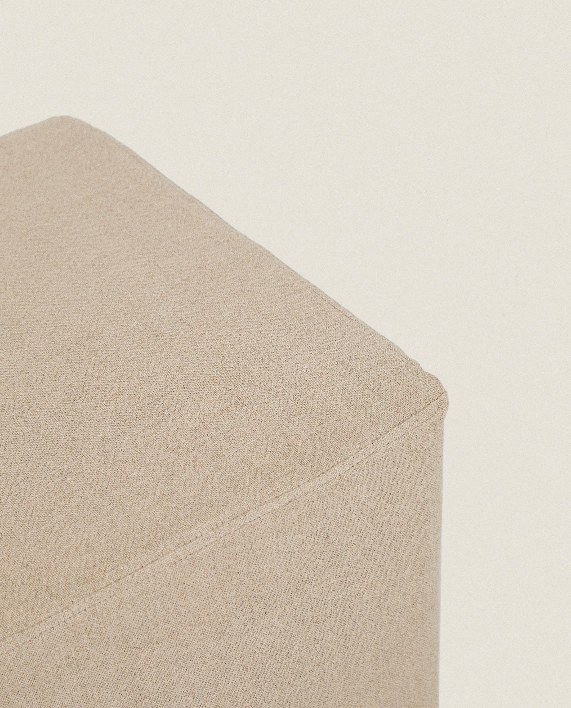 LINEN POUF STOOL