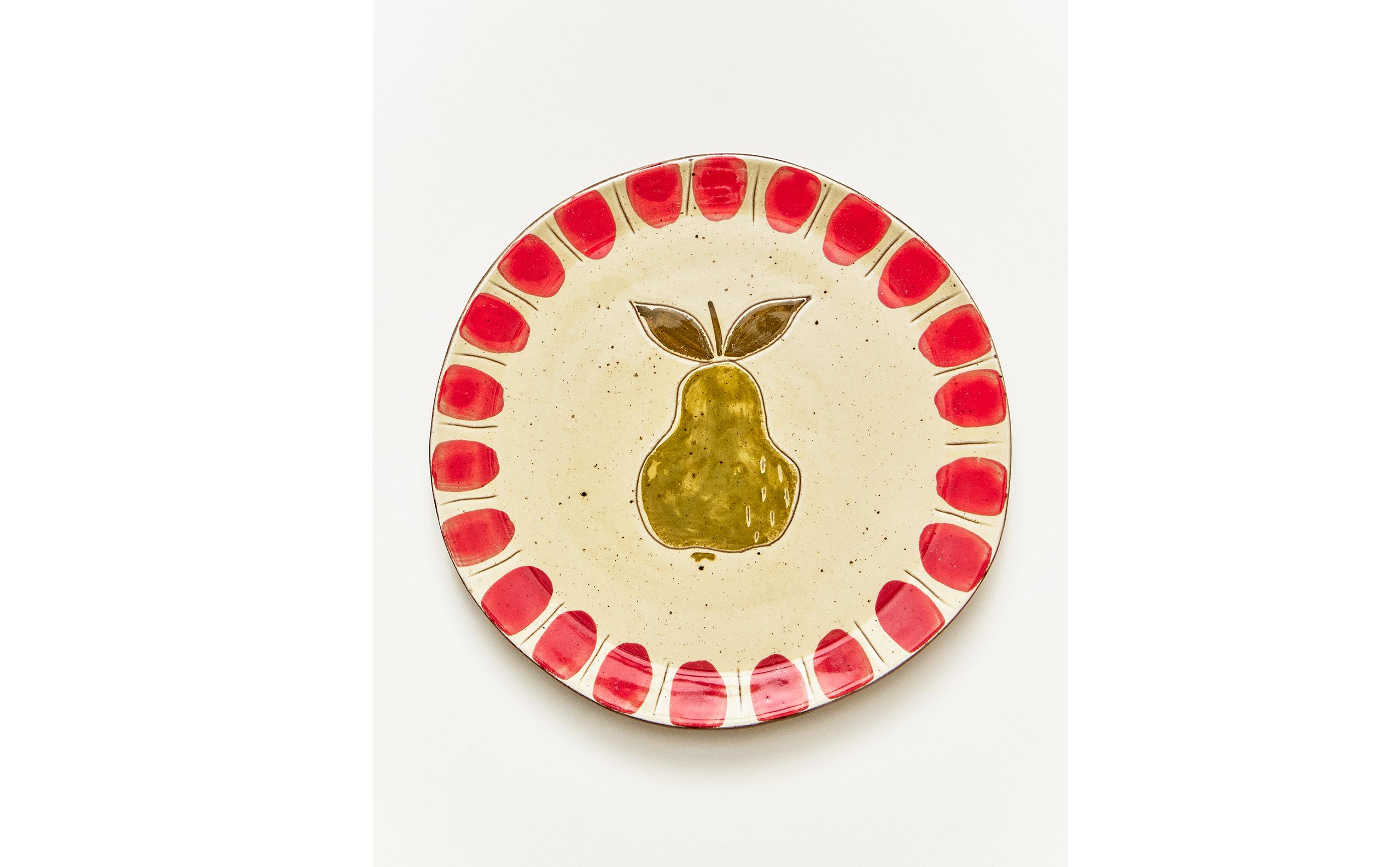 EARTHENWARE DESSERT PLATE WITH FRUIT DESIGN product thumbnail 18