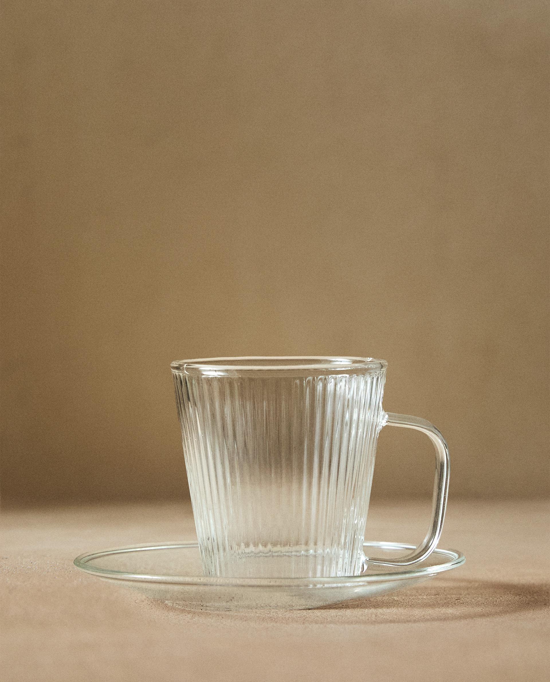 TAZZA DA CAFFÈ CON PIATTINO IN BOROSILICATO