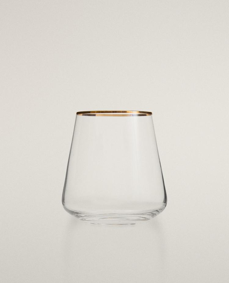 كوب BOHEMIA CRYSTAL بحافة ذهبية