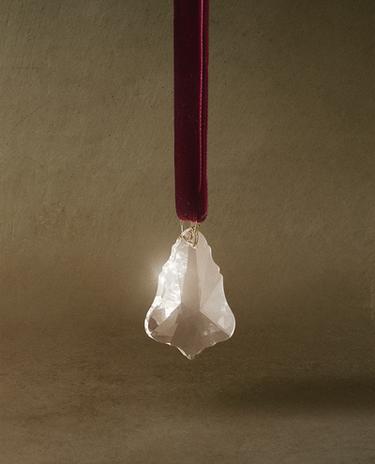 GLASS TEARDROP CHRISTMAS TREE DECORATION