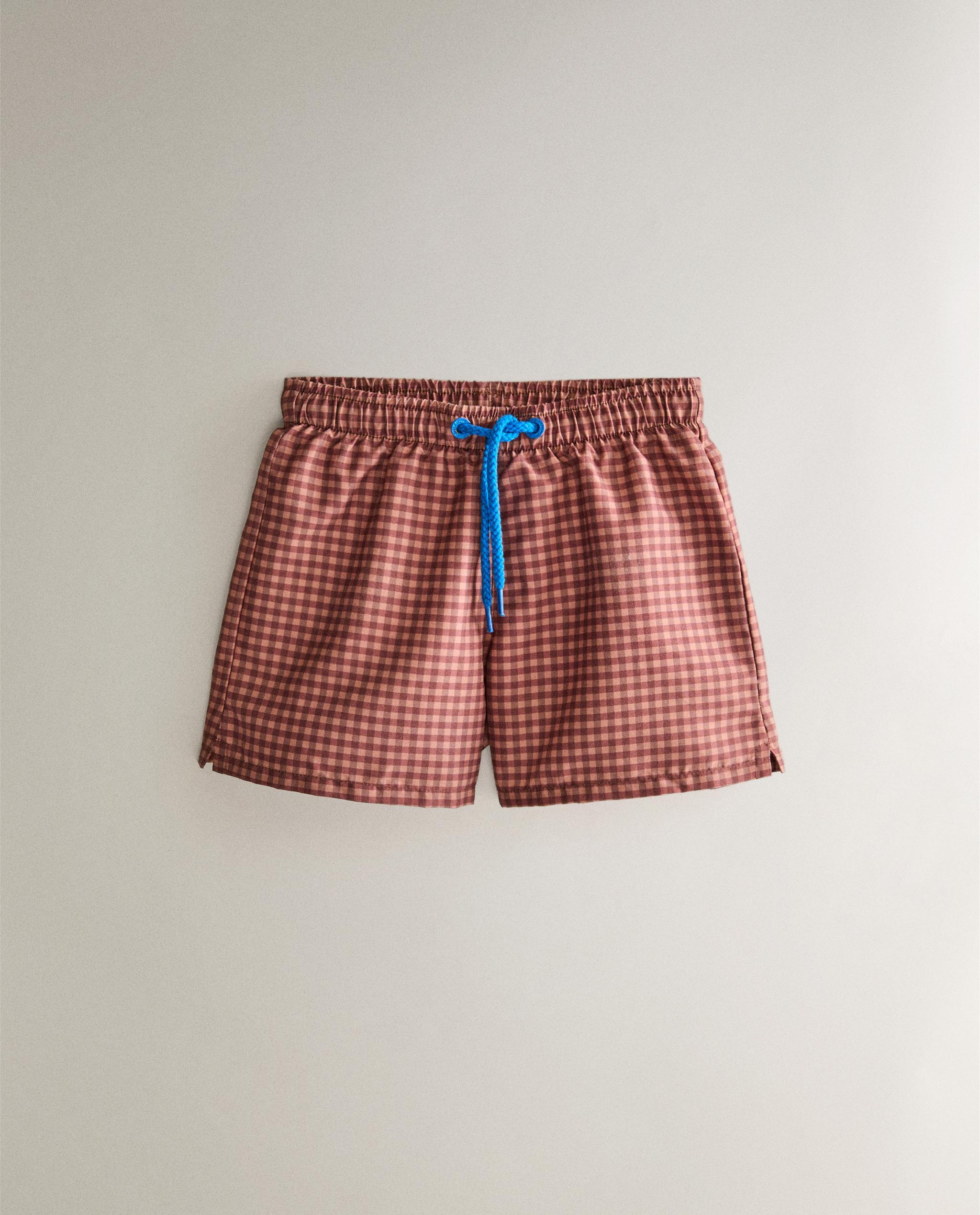 KIDS' CHECK BEACH SWIMMING TRUNKS product thumbnail 4