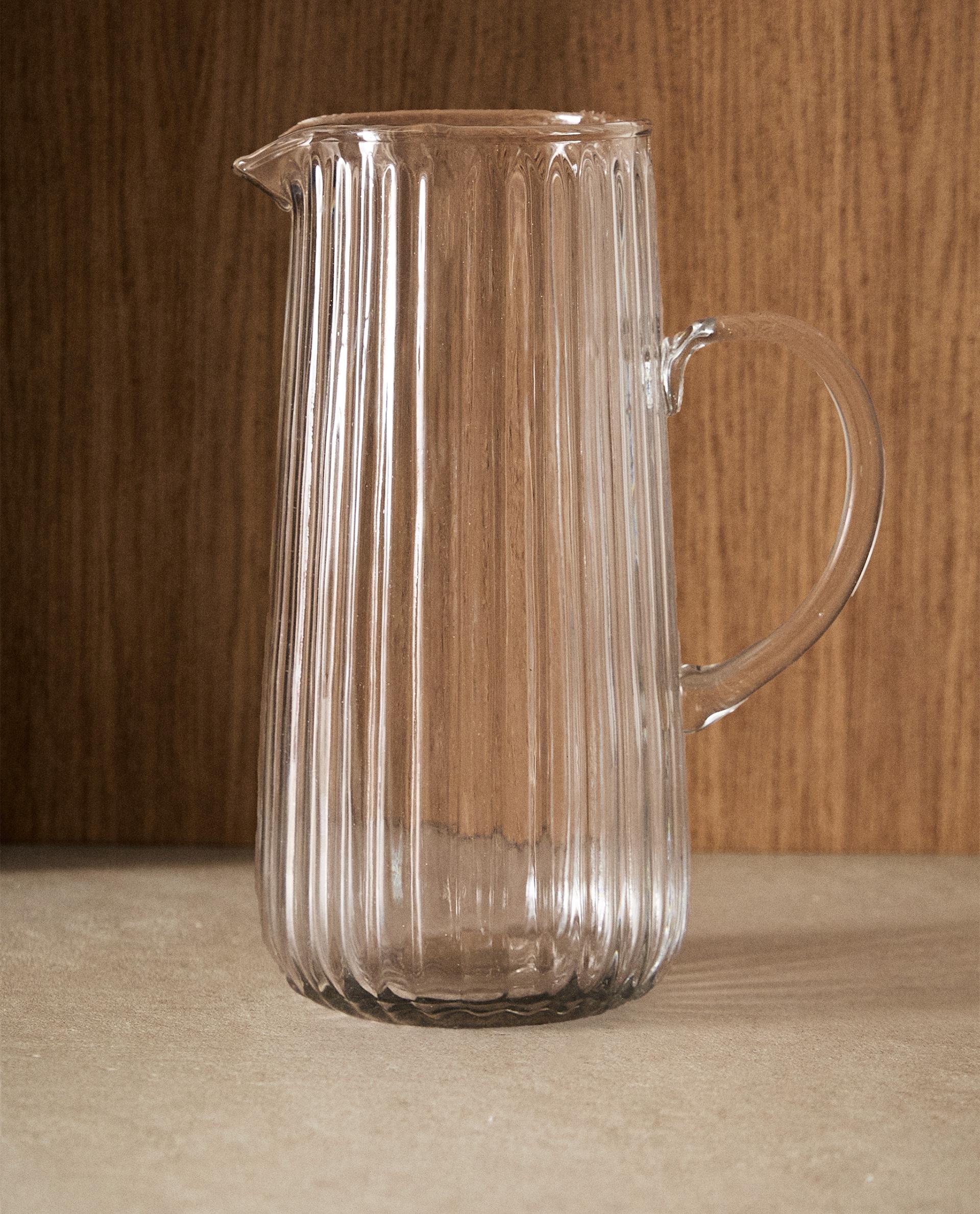 RAISED DESIGN GLASS JUG