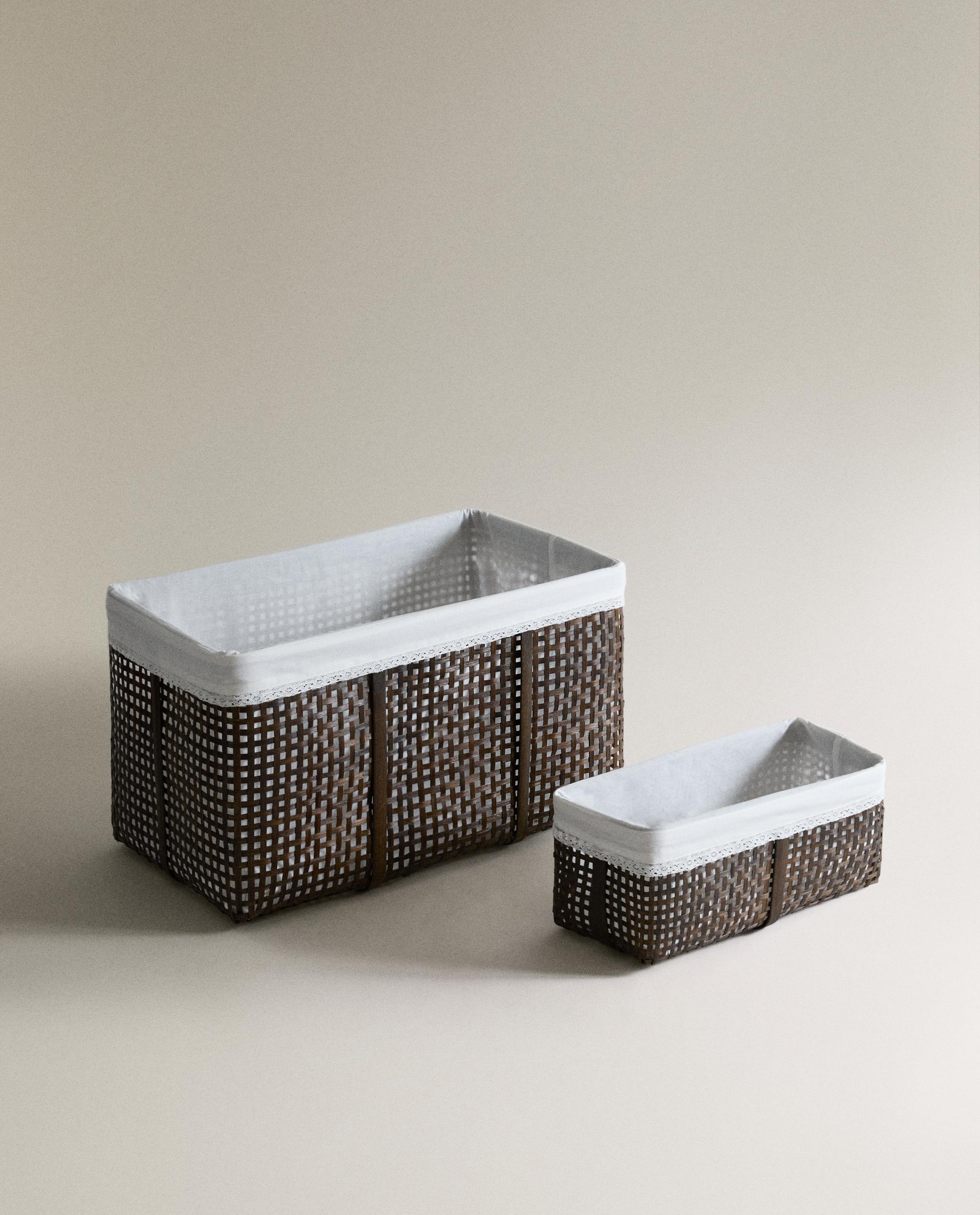 BAMBOO BASKET WITH LACE TRIM product thumbnail 7