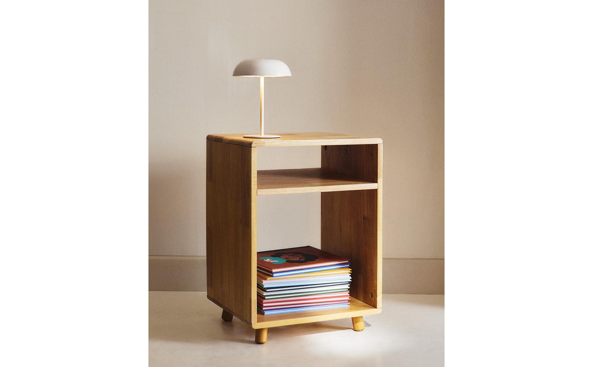 WOODEN BEDSIDE TABLE