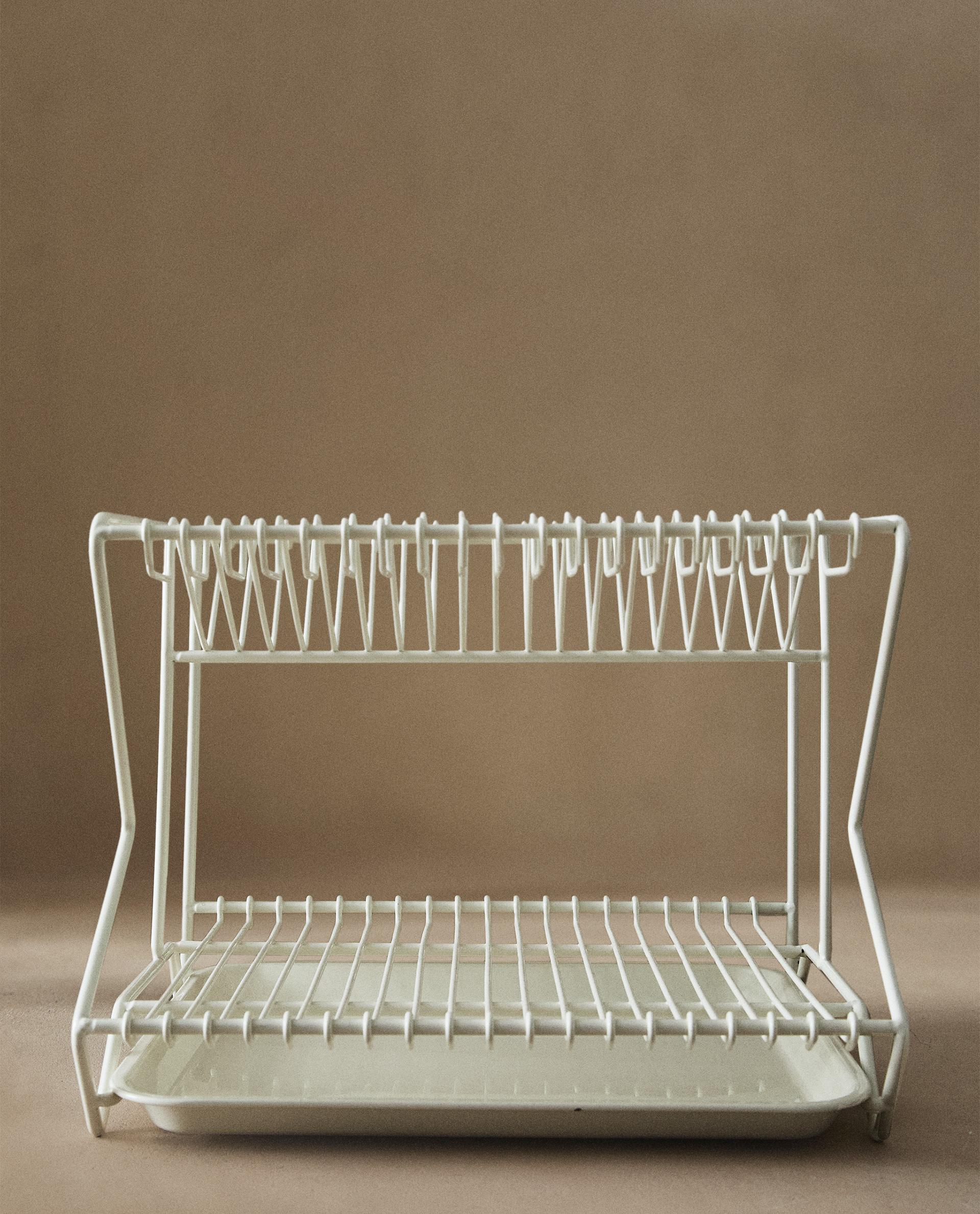 METAL DISH DRAINER WITH TRAY