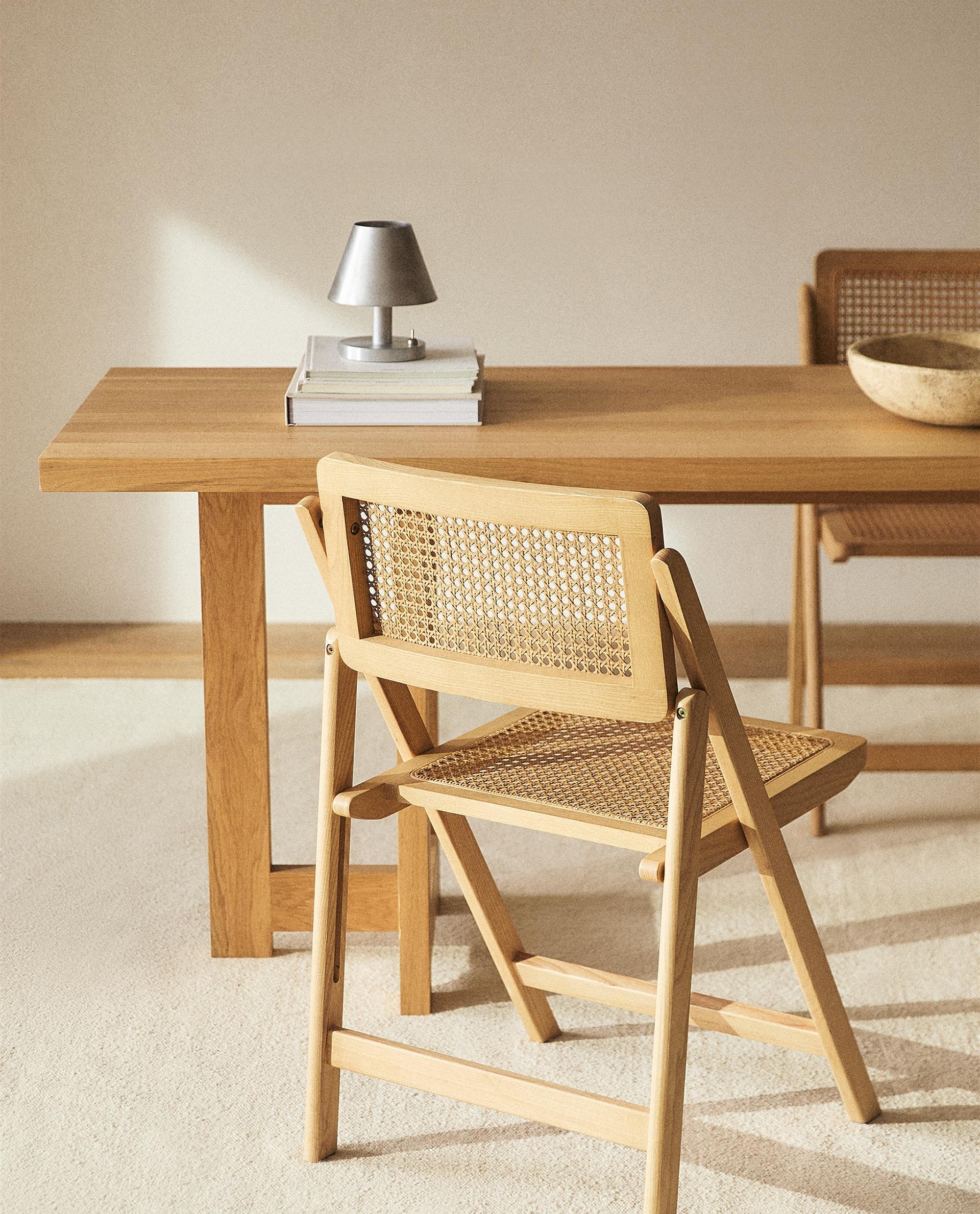 木製＆ラタン 折りたたみイス | Zara Home 日本/Japan