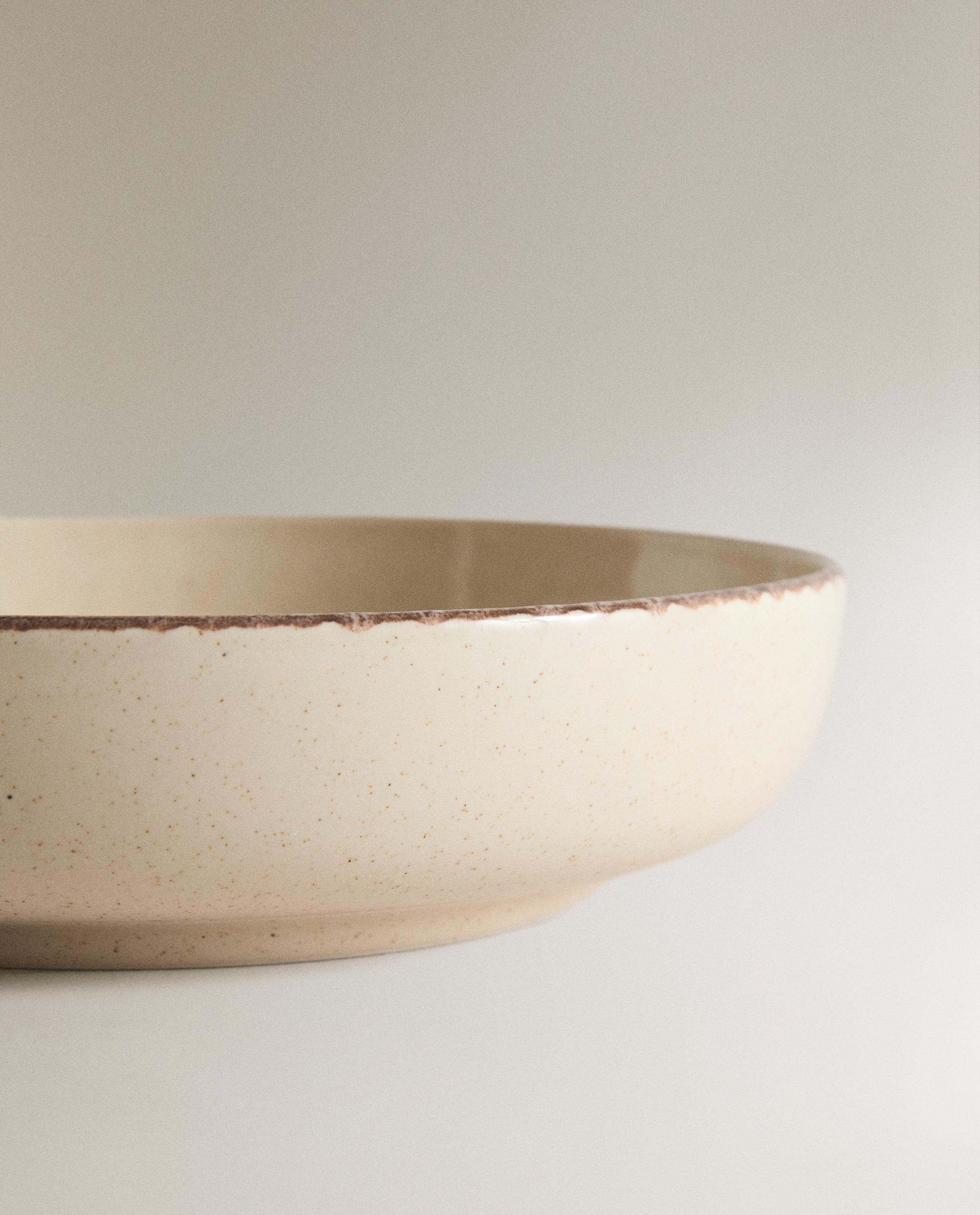 STONEWARE SOUP PLATE WITH ANTIQUE FINISH RIM product thumbnail 7