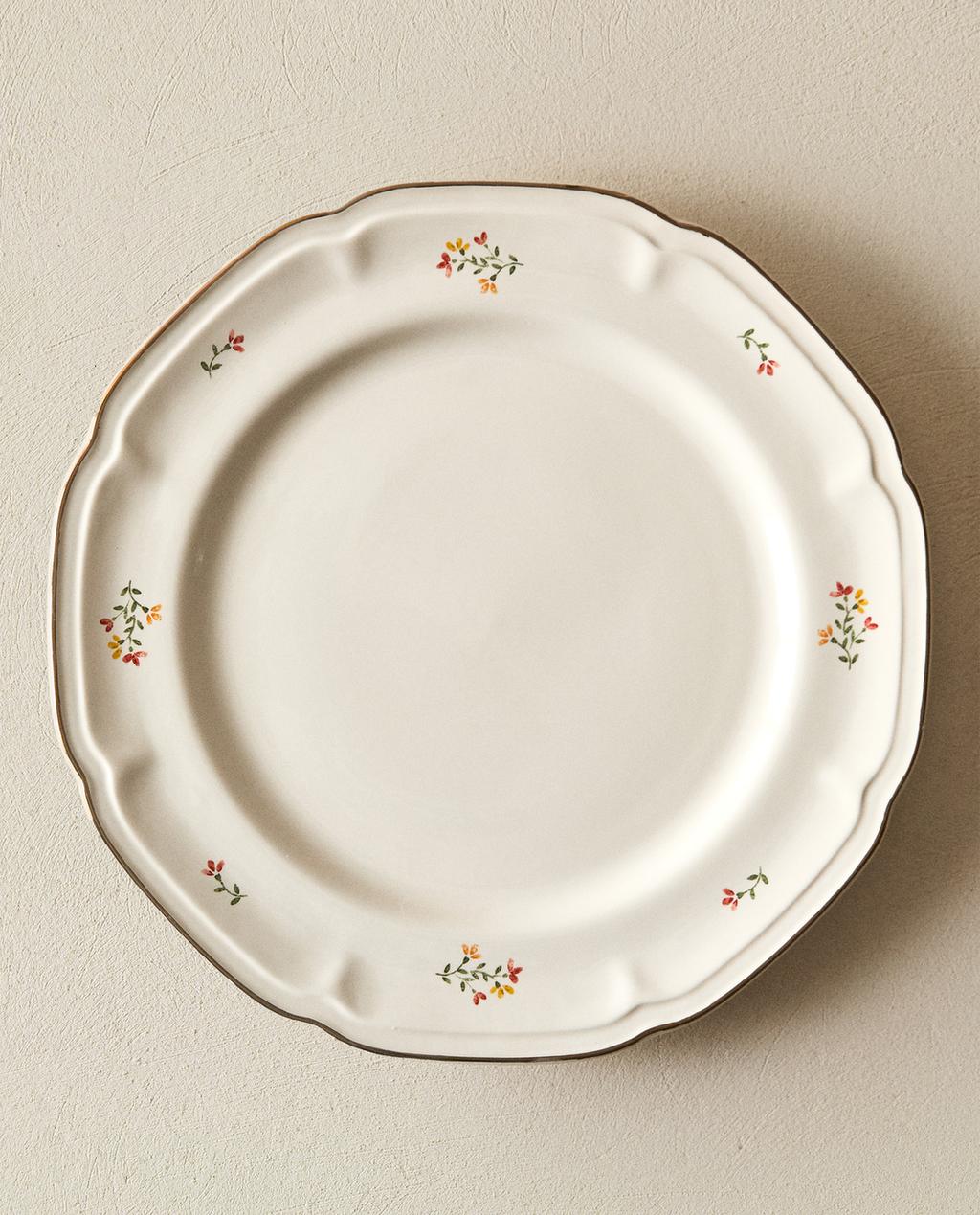 ASSIETTE PLATE PORCELAINE FLORALE
