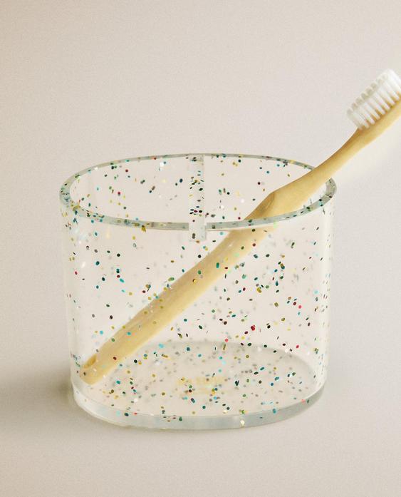 GLITTER RESIN TOOTHBRUSH HOLDER
