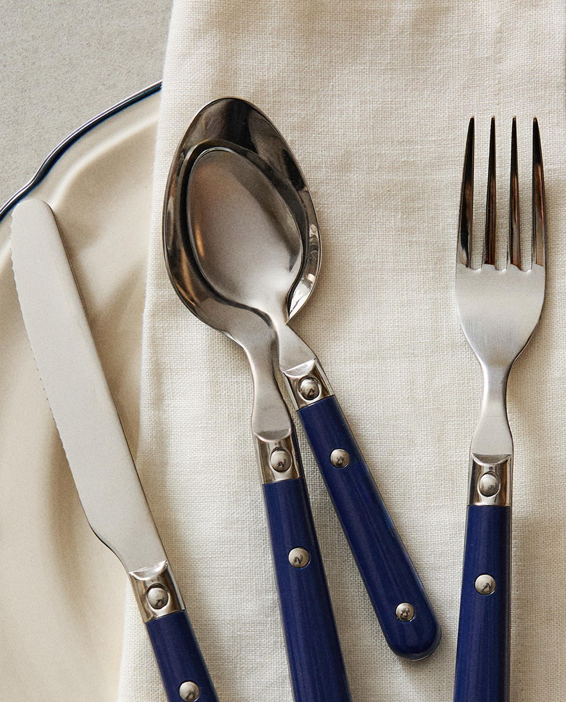 カトラリー4点セット ブルーハンドル | Zara Home 日本/Japan