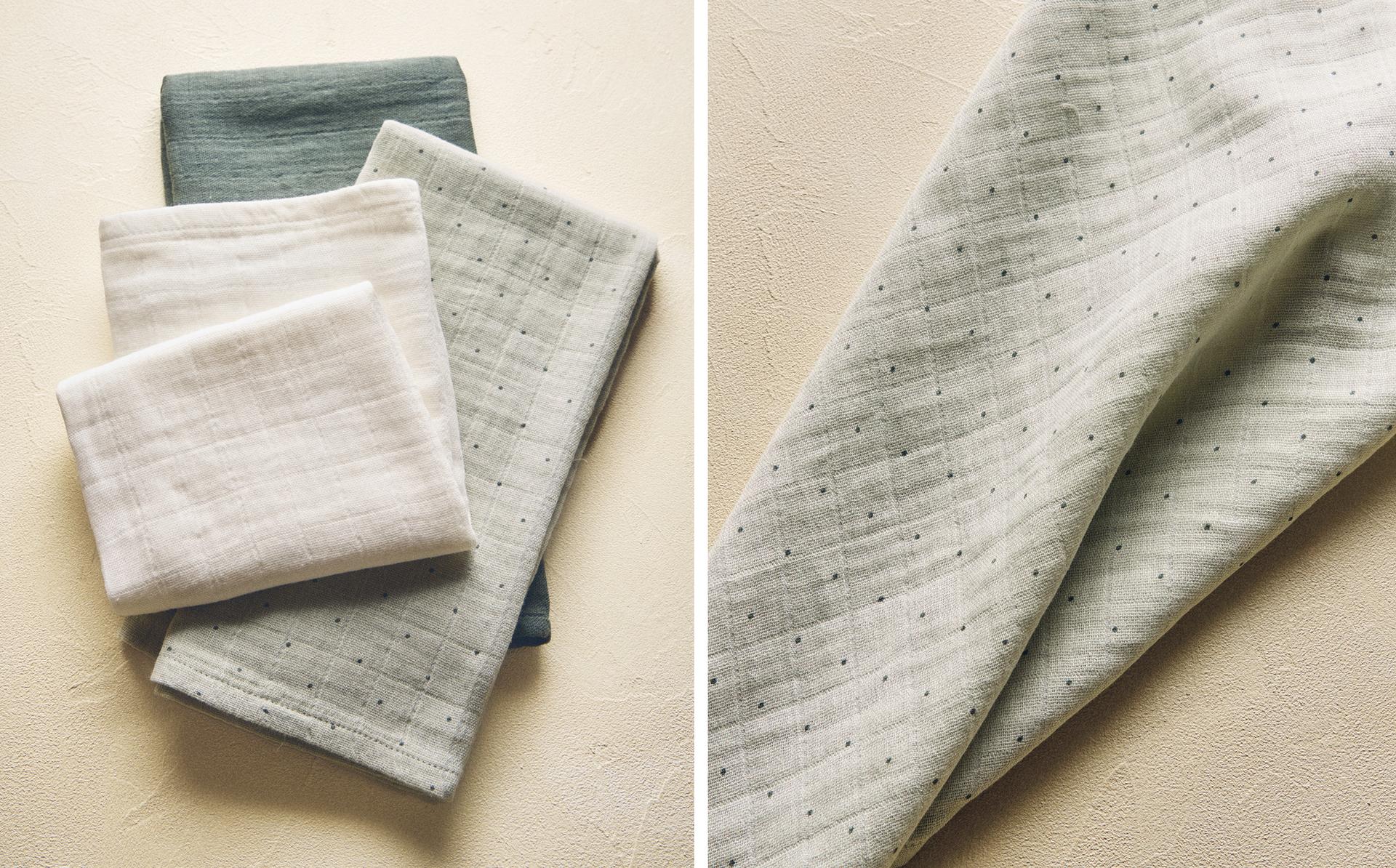 SET OF MULTICOLORED BABY MUSLIN CLOTHS (SET OF 3) SET OF MULTICOLORED BABY MUSLIN CLOTHS (SET OF 3)