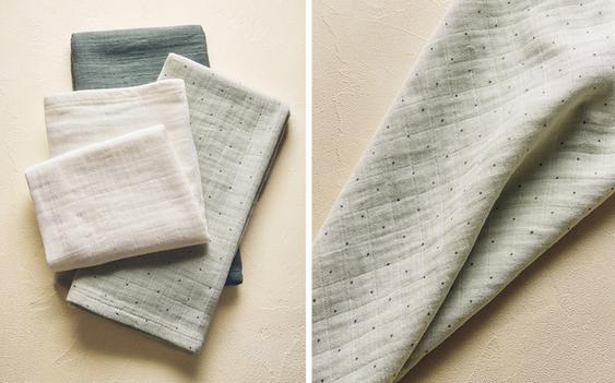 LOT DE 3 LANGES POUR BÉBÉ MULTICOLORES