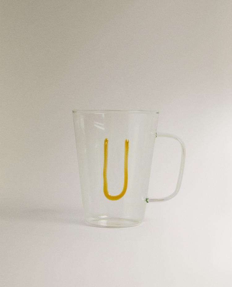 BOROSILICATE MUG WITH INITIAL U