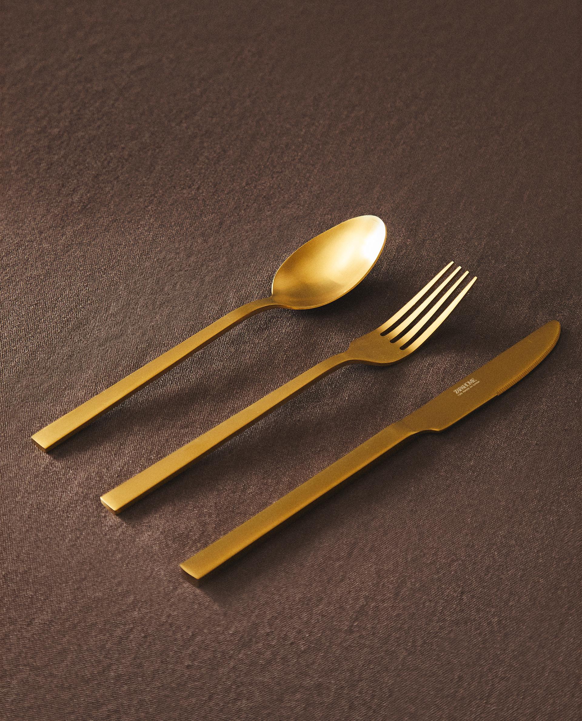 3-PIECE GOLDEN STEEL CUTLERY SET