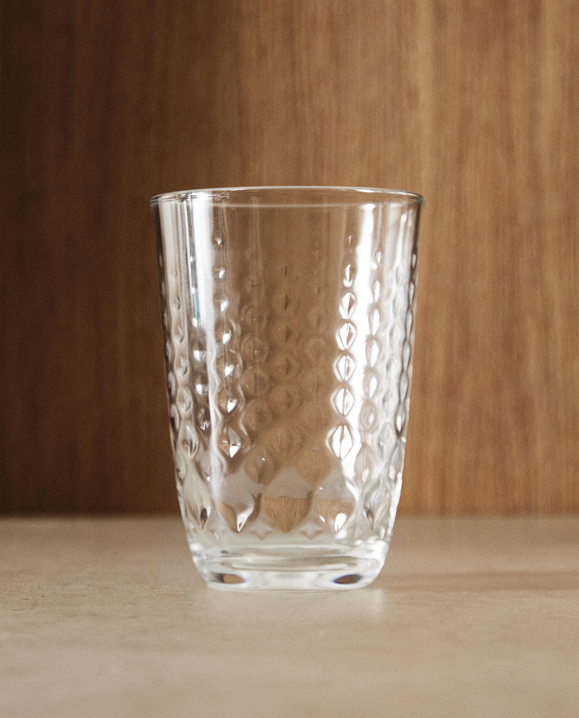 VASO VIDRIO RELIEVE RUBI