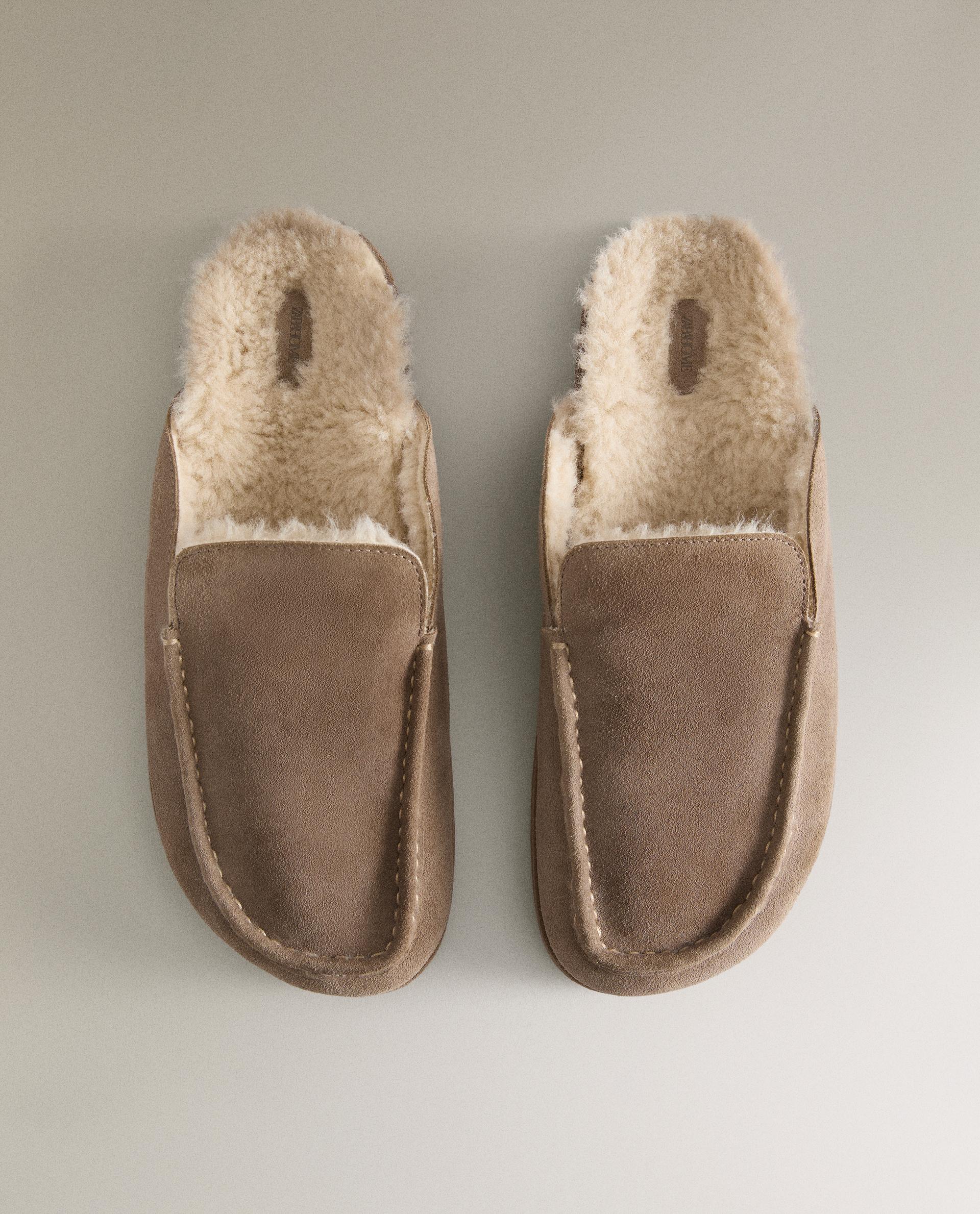 WARM LEATHER MOCCASINS Zara Home Kuwait