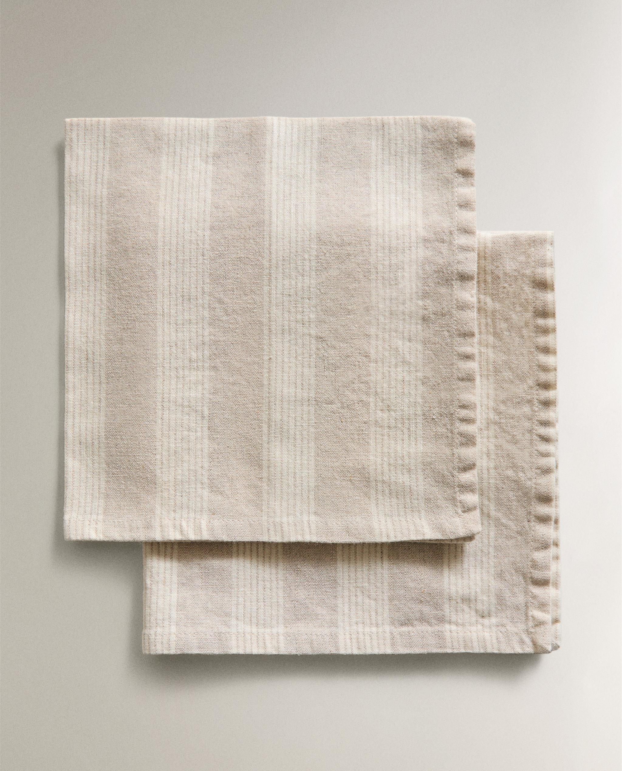 PACK OF STRIPED WASHED LINEN NAPKINS (PACK OF 2) product thumbnail 6