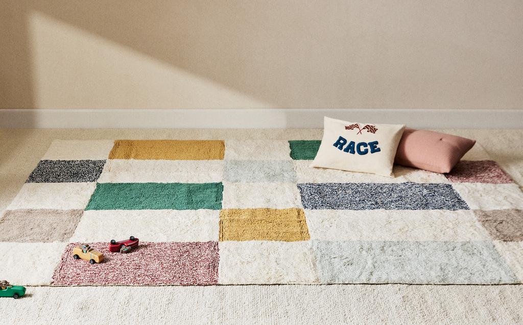KIDS' PATCHWORK COTTON RUG