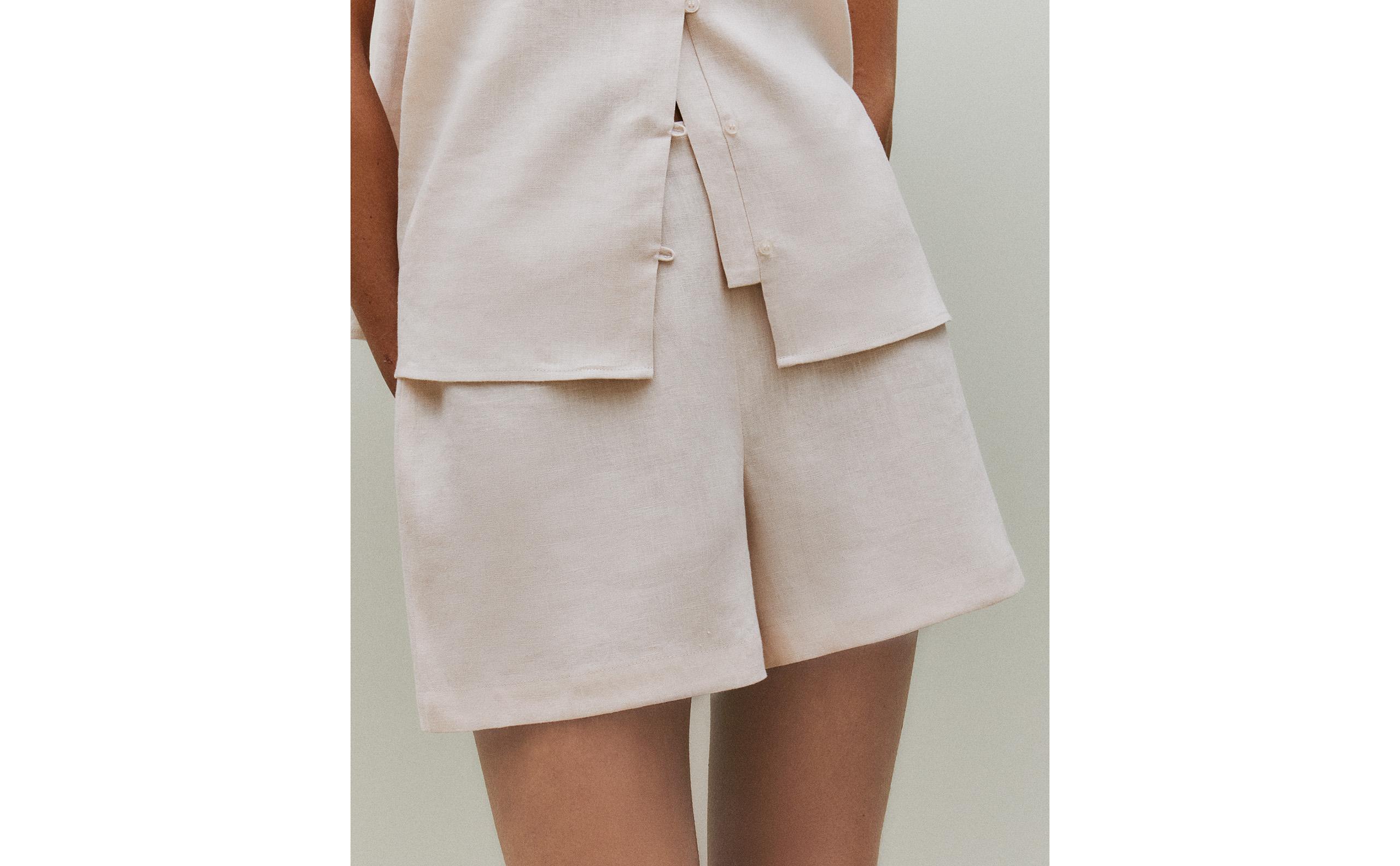 ☆ドイツ発*ZARA*新作*リネンボクサーショートパンツ/BROWN☆ 08073423711-p.jpg?ts=1747151381536