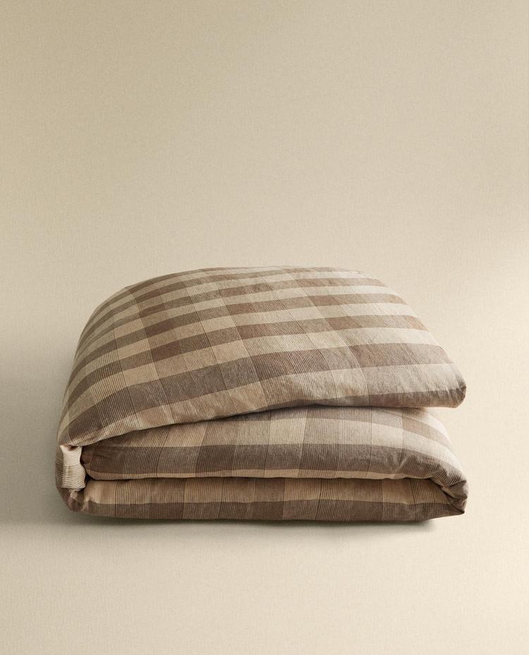 LINEN CHECK DUVET COVER