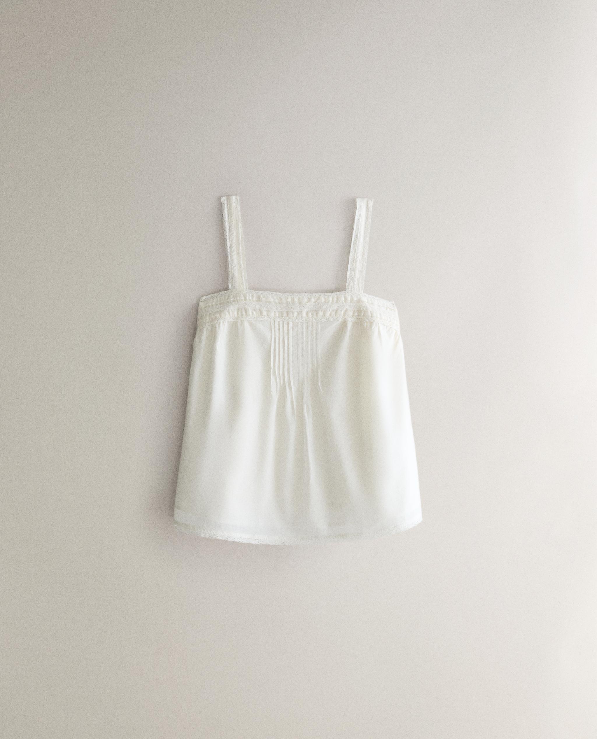 STRAPPY TOP WITH LACE AND PINTUCK DETAILS product thumbnail 2