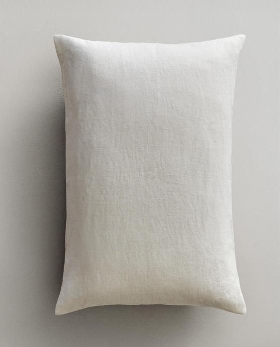 HOUSSE DE COUSSIN LIN EFFET DÉLAVÉ