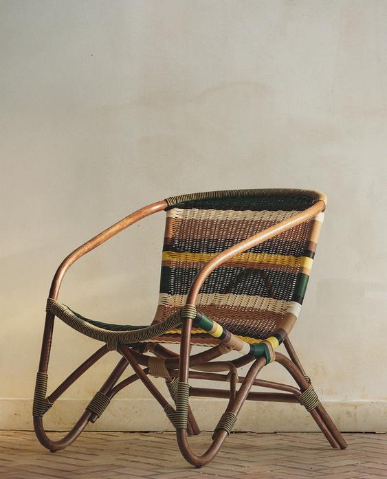 CHAISE TRESSÉE MULTICOLORE
