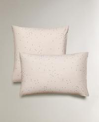Set Copripiumino In 100% Cotone Con Unicorno Rosa, Arcobaleno E Stelle, Matrimoniale 229x229, 2 Federe