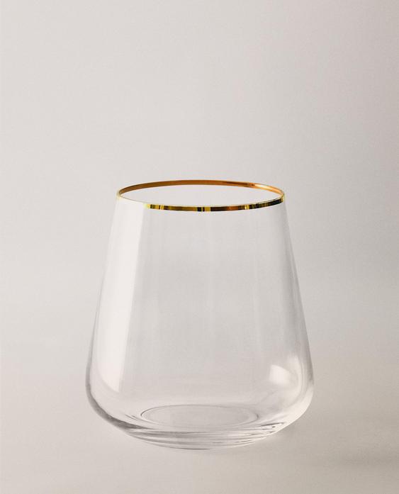 كوب BOHEMIA CRYSTAL بحافة ذهبية