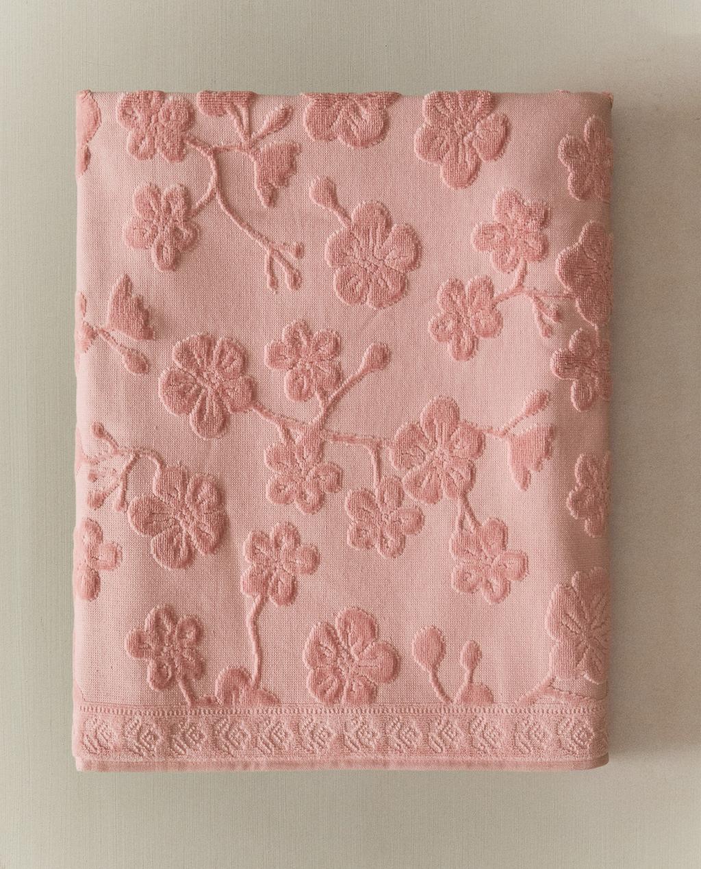 TOALLA BAÑO JACQUARD FLORES