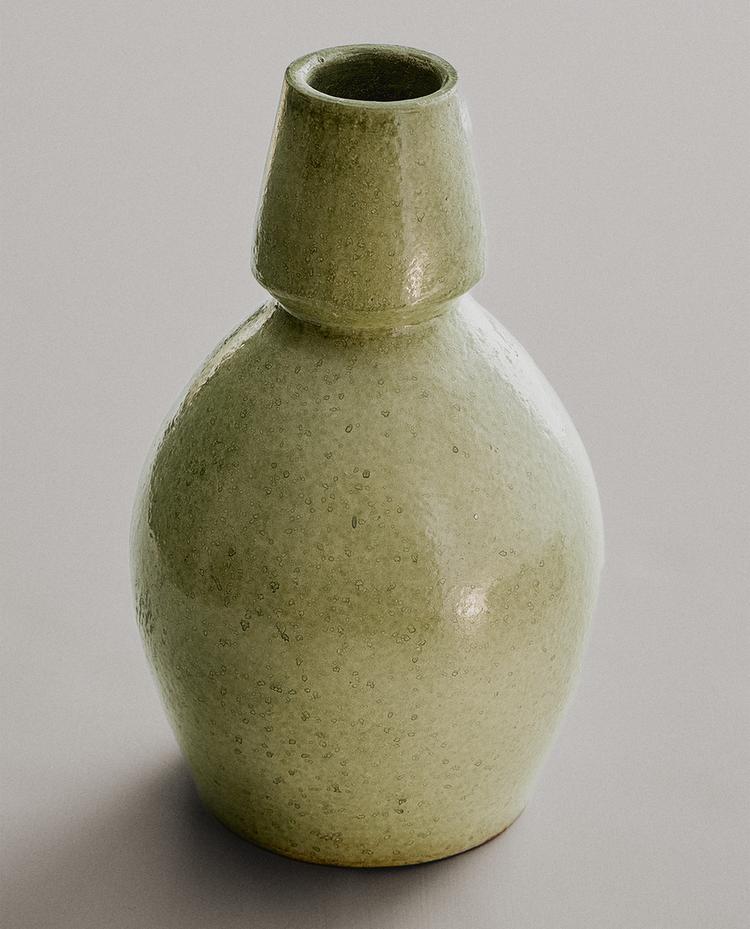 ENAMELLED TERRACOTTA VASE