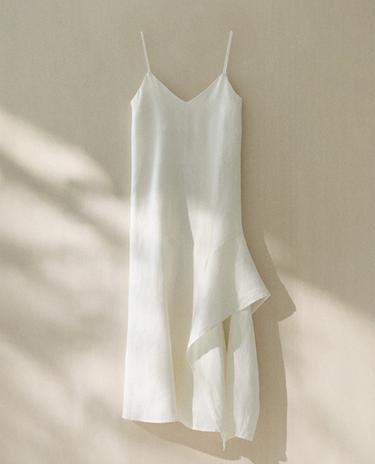 ROBE DE PLAGE ASYMÉTRIQUE LIN