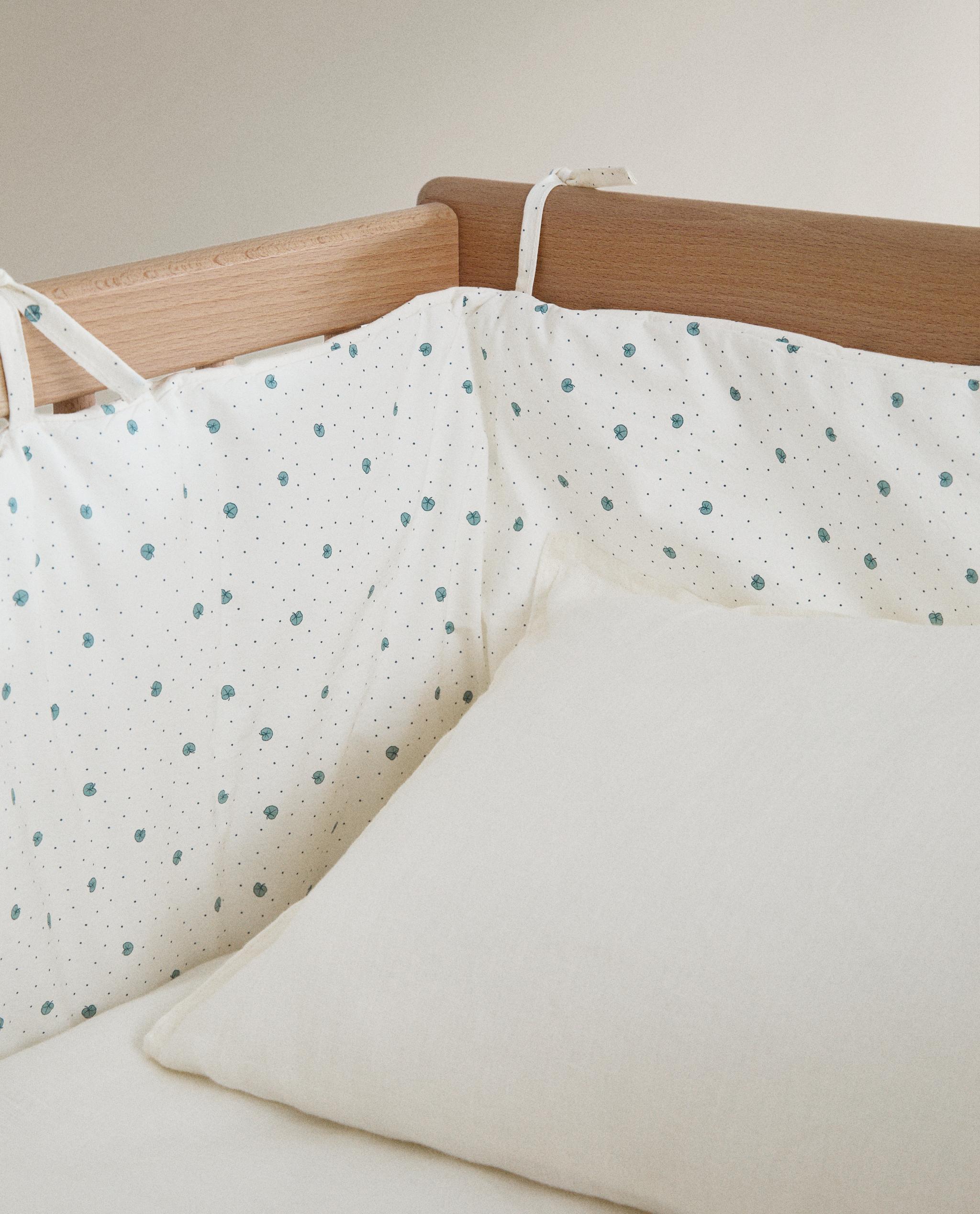 LEAF PRINT COTTON BABY COT BUMPER COVER product thumbnail 2