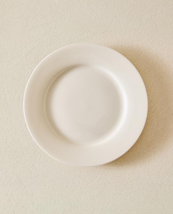 طبق للتحلية زجاج أبيض