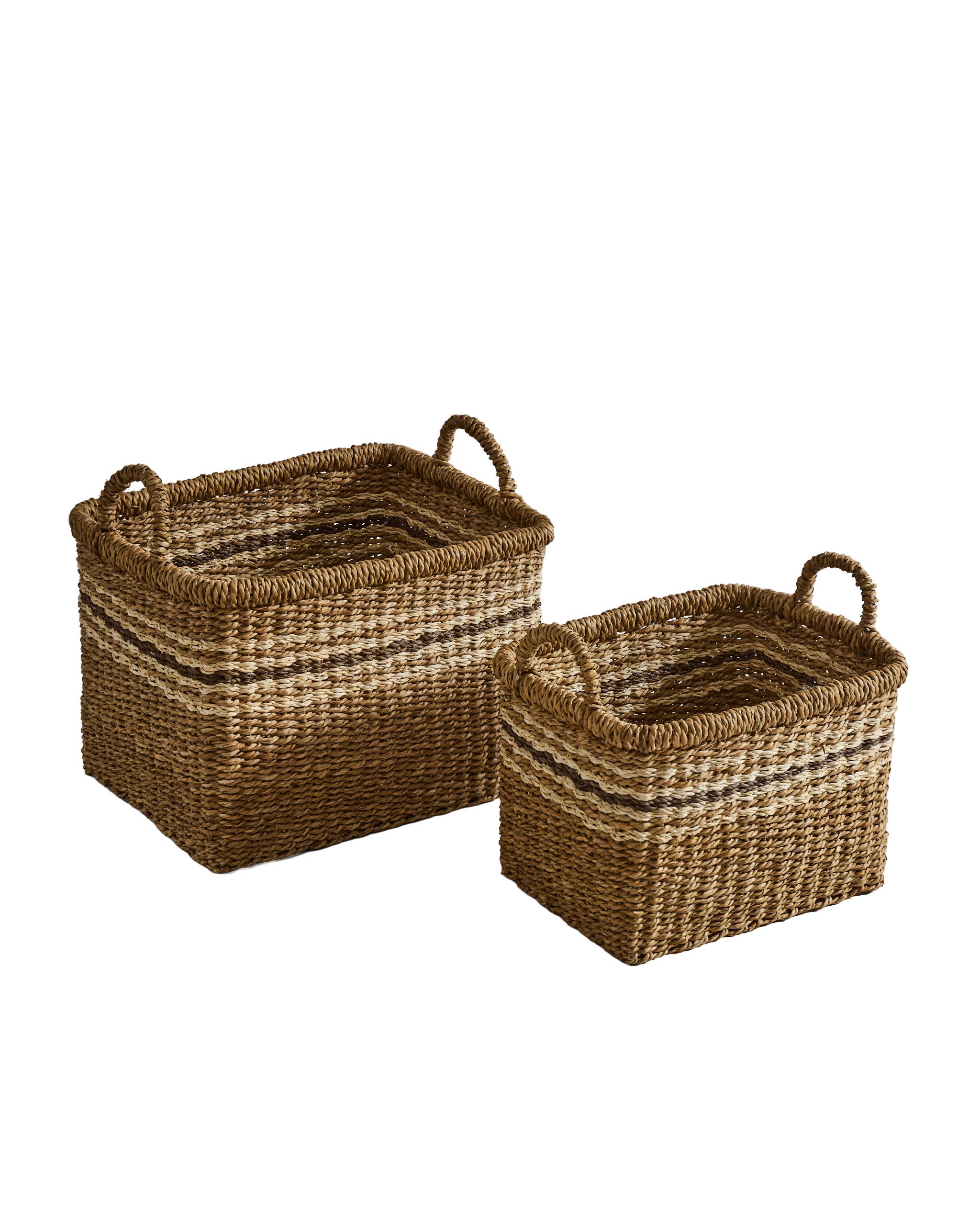 RECTANGULAR BASKET WITH STRIPES