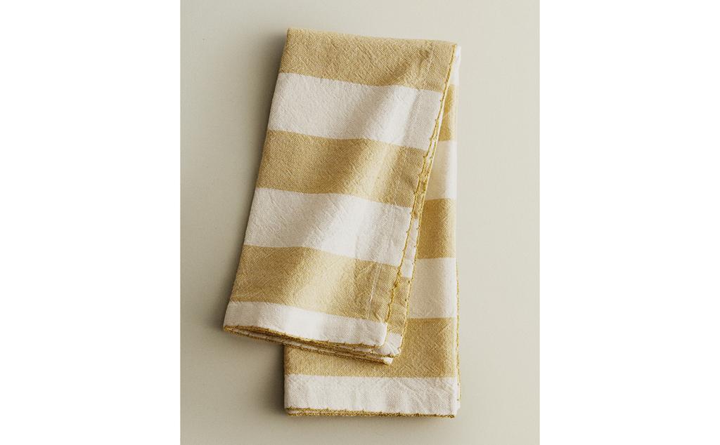 LOT DE SERVIETTES FIL TEINTÉ RAYURES (LOT DE 2)