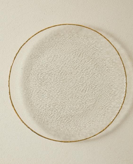 UNTERTELLER GLAS RELIEF GOLDENEM RAND UNTERTELLER GLAS RELIEF GOLDENEM RAND