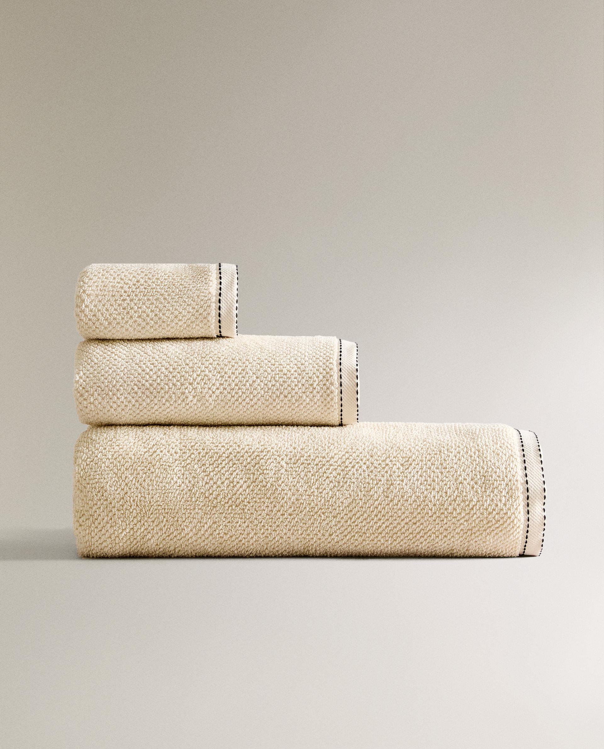 RICE STITCH BATH TOWEL | Zara Home Malta