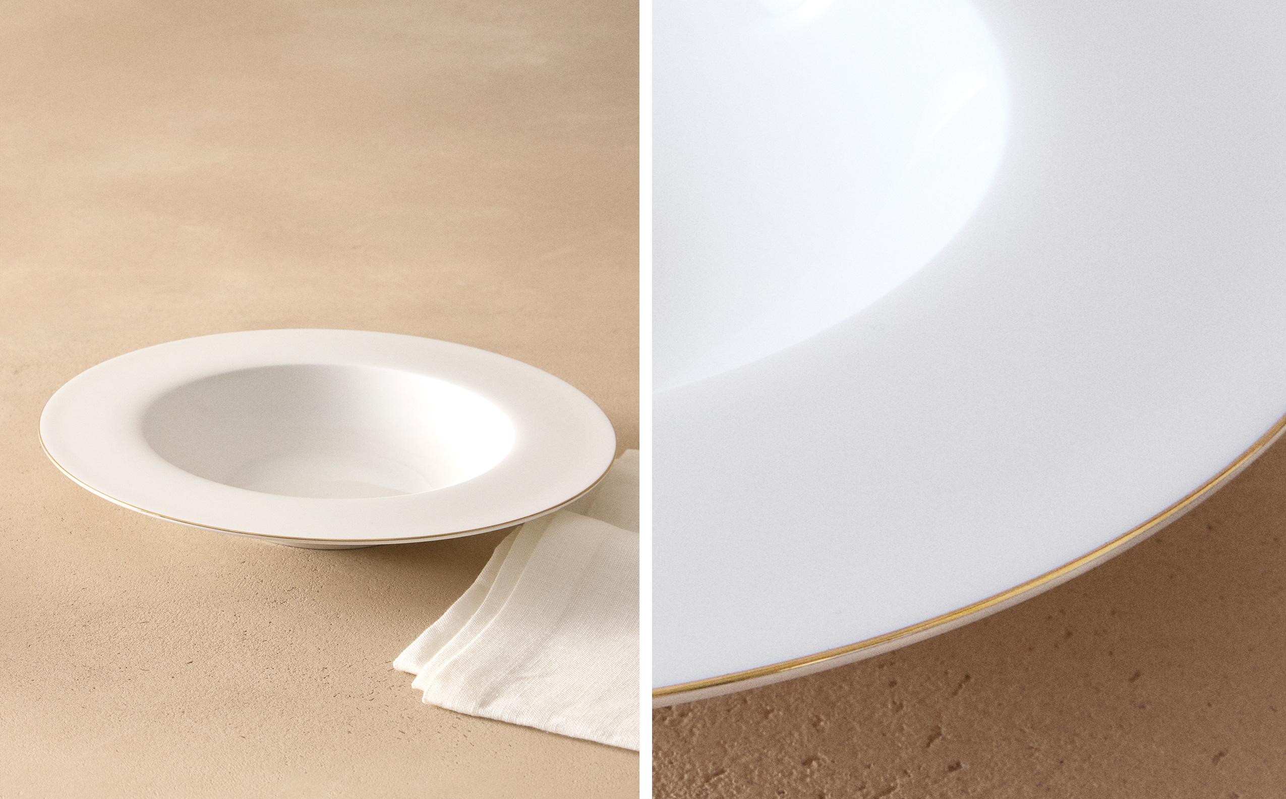 PLATO HONDO LETICIA BONE CHINA FILO