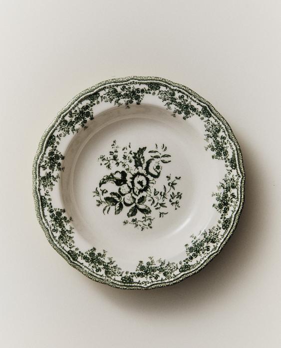 ASSIETTE CREUSE FAÏENCE FLORALE