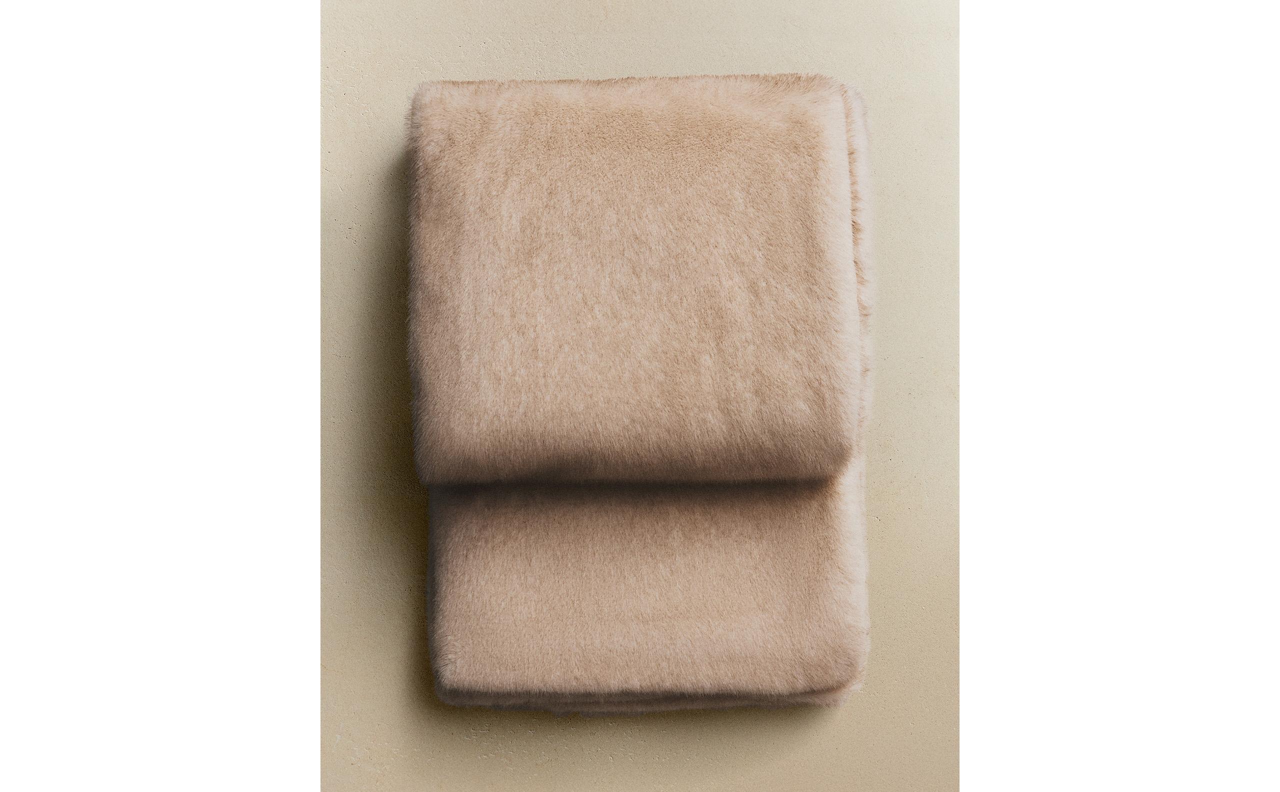 ZARA  フリンジ 付き ブランケット ホワイト ブラウン ザラホーム ザラホーム(zara Home) ブランケット | ZARA 日本 - ページ2