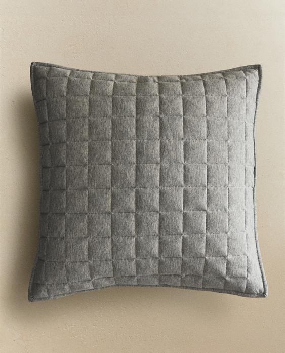 FUNDA DE COJIN DE EDREDON JERSEY MELANGE GRIS
