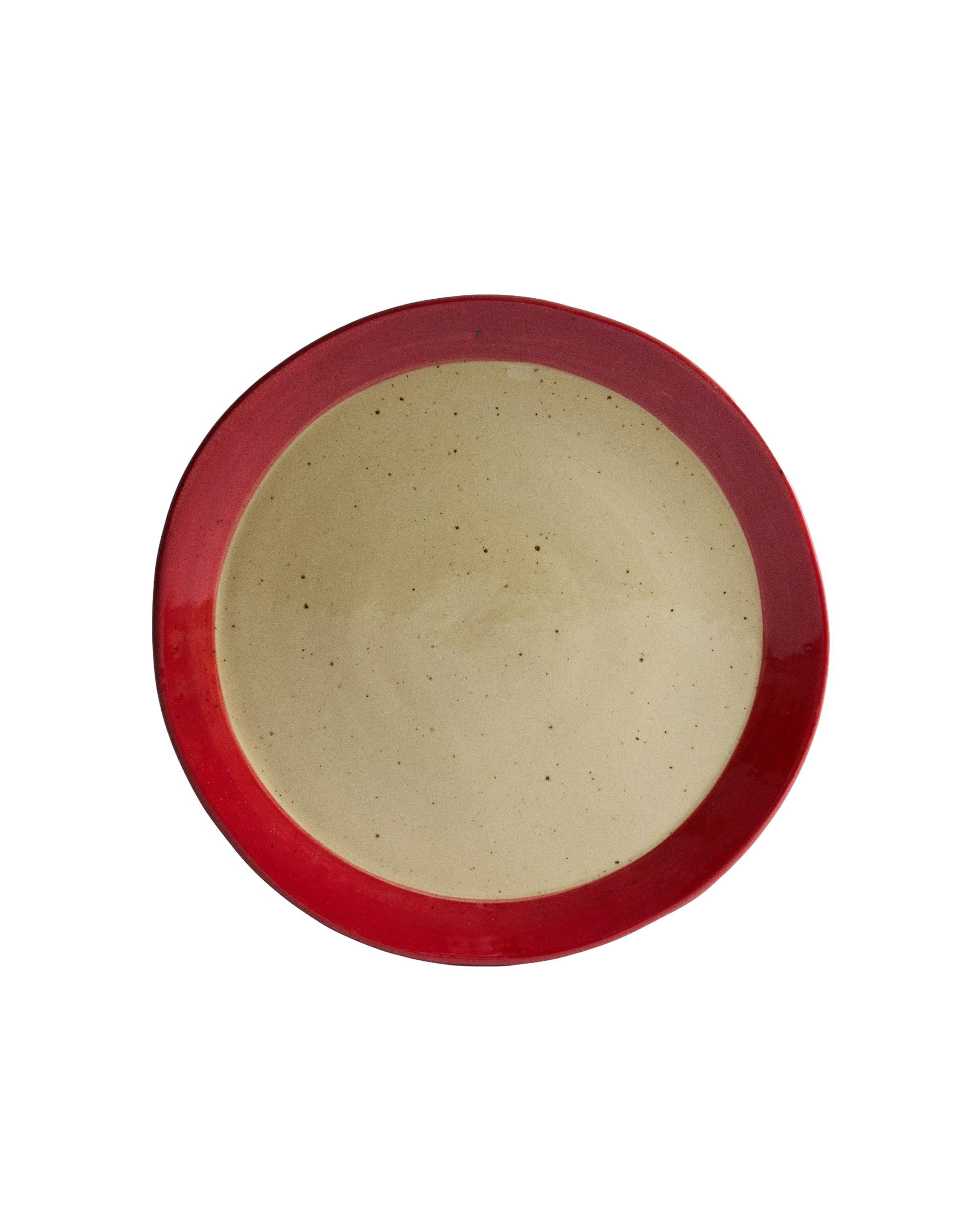 STONEWARE DINNER PLATE WITH RIM