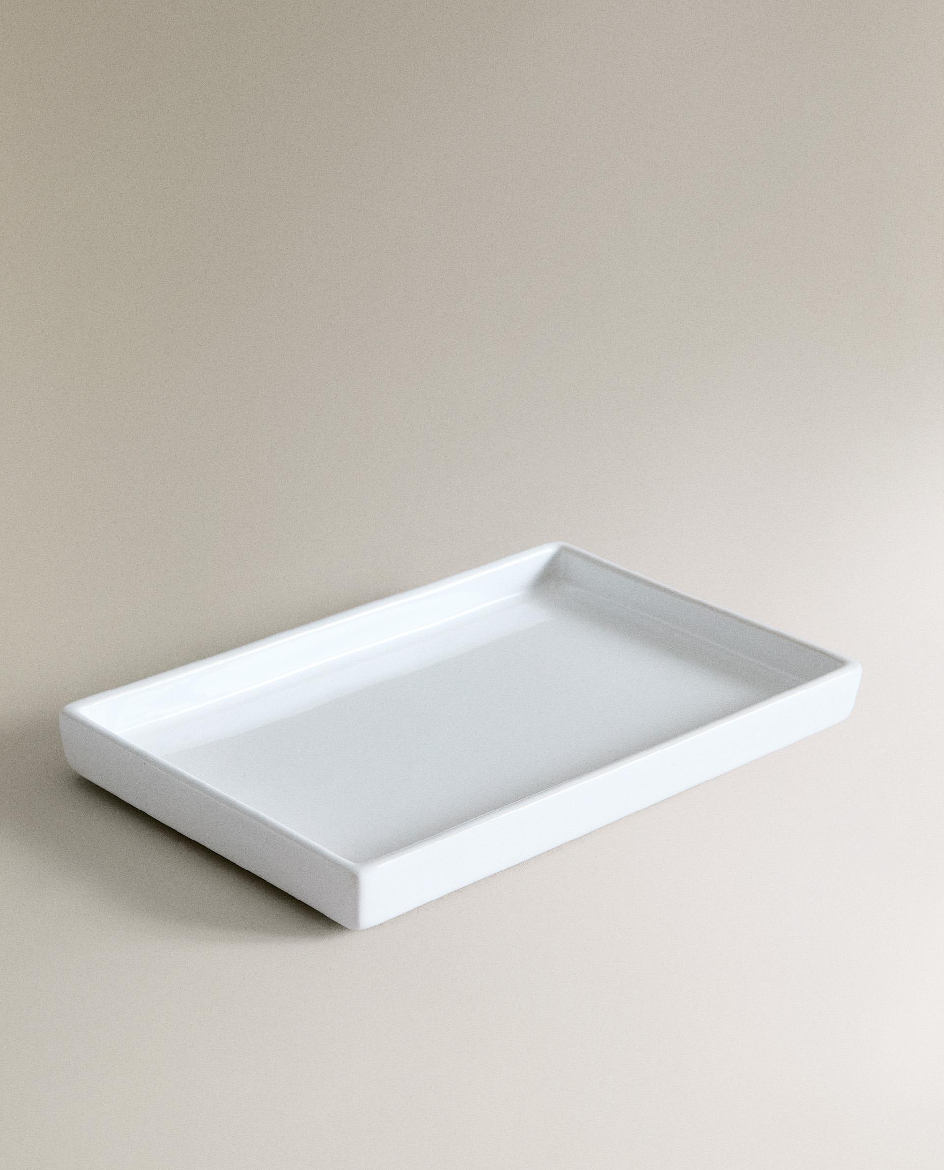 WHITE EARTHENWARE BATHROOM TRAY product thumbnail 3