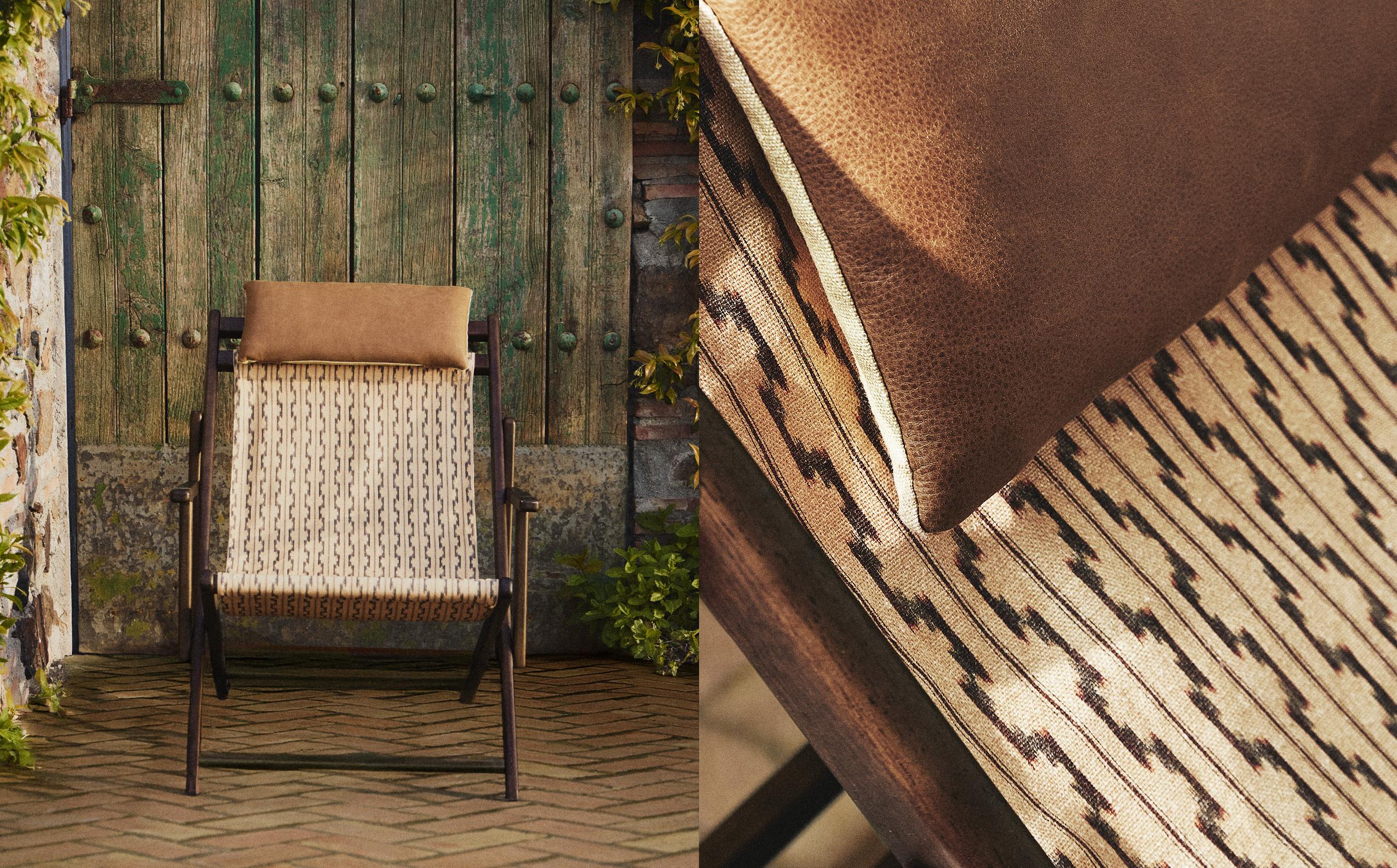 WOODEN LOUNGER WITH LEATHER HEADREST | Zara Home United