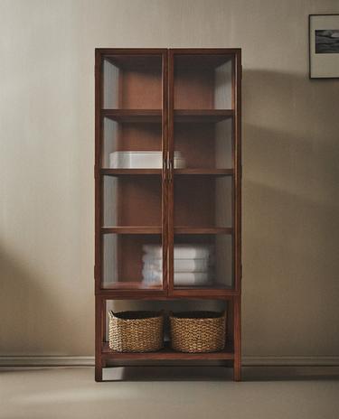ASH WOOD SIDEBOARD WITH GLASS DOORS