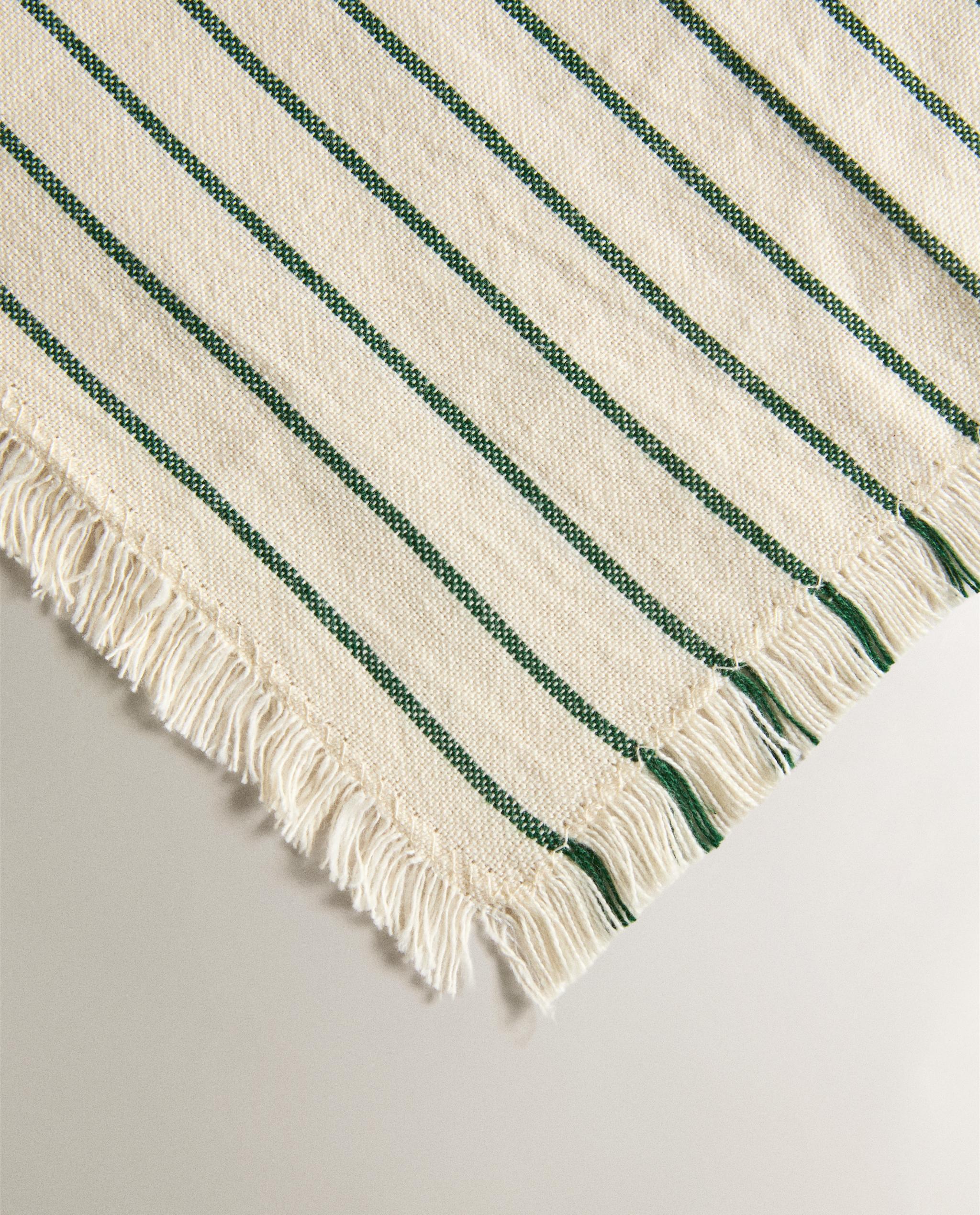 PACK OF STRIPED AND FRINGED NAPKINS (PACK OF 2) product thumbnail 5