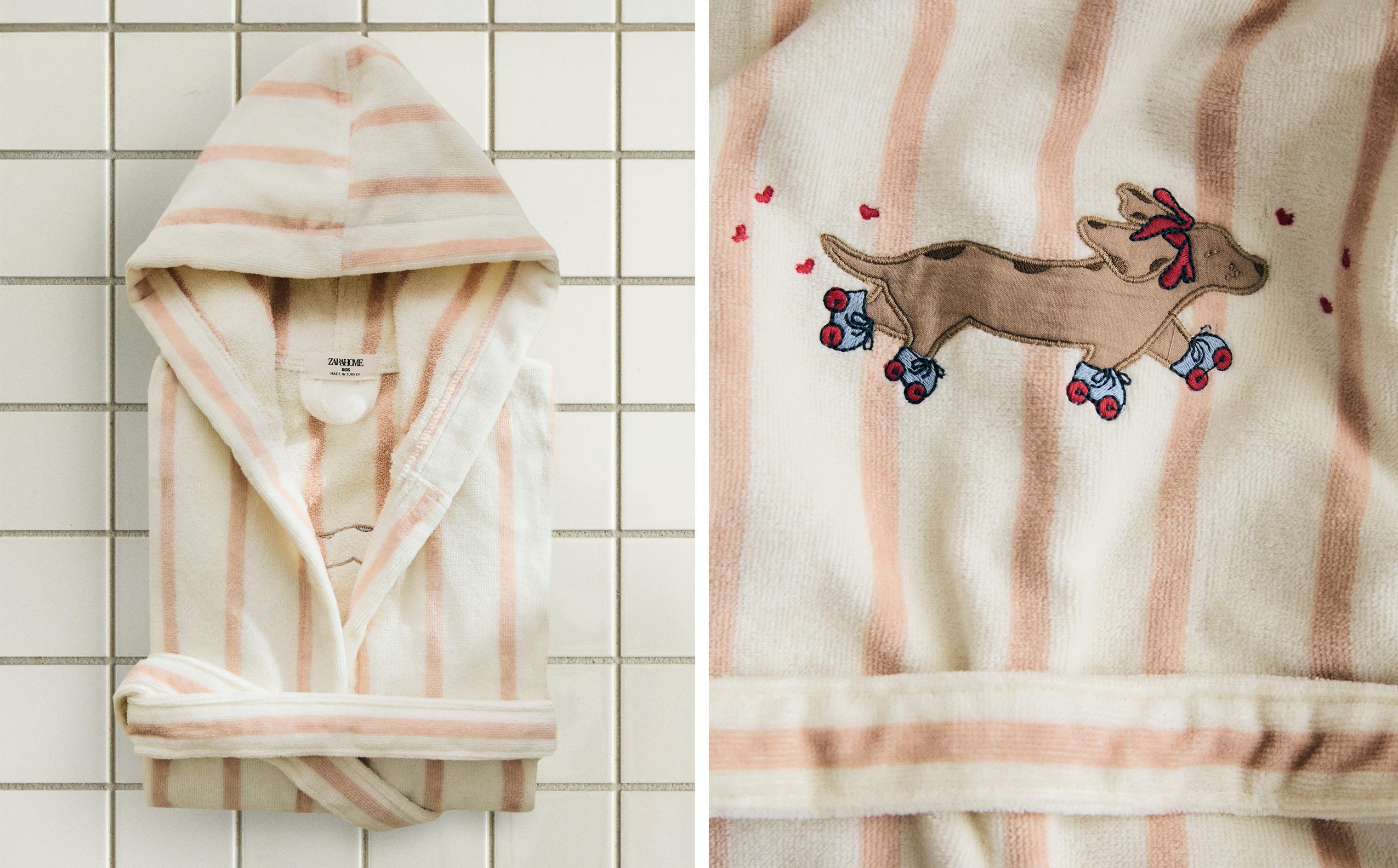 CHILDREN'S SKATER DOG BATHROBE