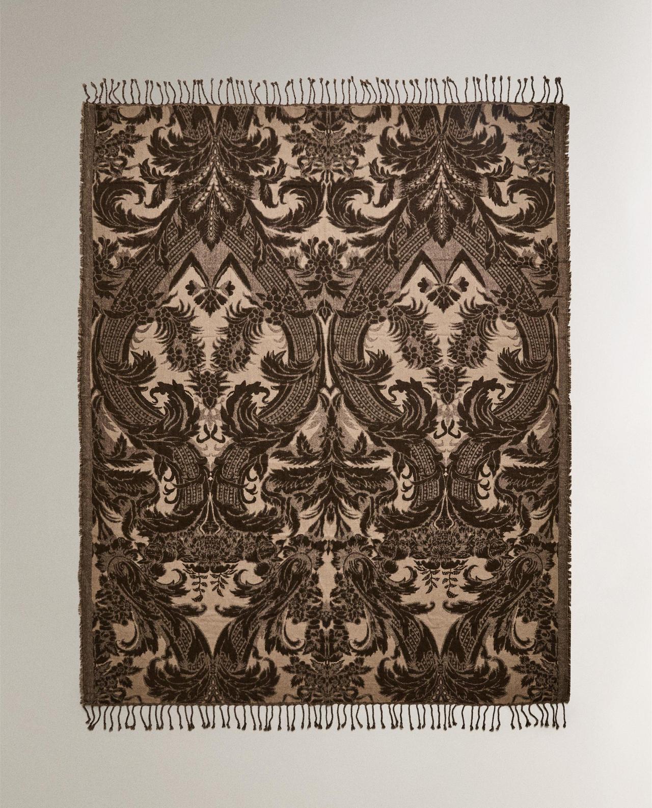 COUVERTURE JACQUARD FLEURS